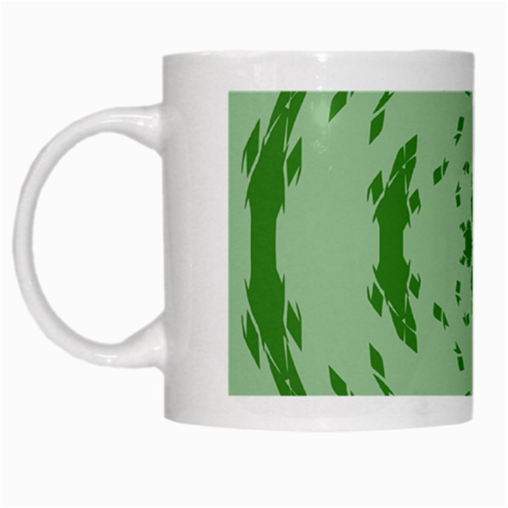 Green Hole White Mugs