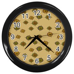 Compass Circle Brown Wall Clocks (black) by Alisyart