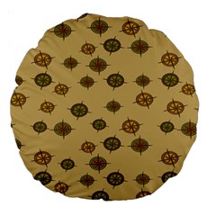 Compass Circle Brown Large 18  Premium Flano Round Cushions by Alisyart