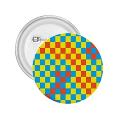 Optical Illusions Plaid Line Yellow Blue Red Flag 2 25  Buttons