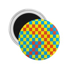 Optical Illusions Plaid Line Yellow Blue Red Flag 2 25  Magnets by Alisyart