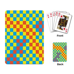 Optical Illusions Plaid Line Yellow Blue Red Flag Playing Card by Alisyart