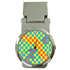 Optical Illusions Plaid Line Yellow Blue Red Flag Money Clip Watches by Alisyart