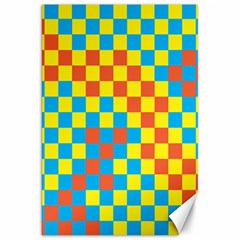 Optical Illusions Plaid Line Yellow Blue Red Flag Canvas 20  X 30   by Alisyart