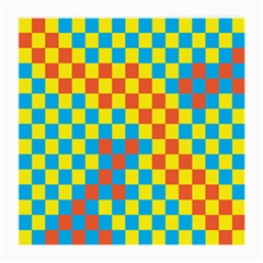 Optical Illusions Plaid Line Yellow Blue Red Flag Medium Glasses Cloth