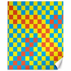 Optical Illusions Plaid Line Yellow Blue Red Flag Canvas 11  X 14  