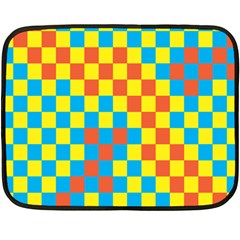 Optical Illusions Plaid Line Yellow Blue Red Flag Fleece Blanket (mini) by Alisyart