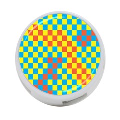 Optical Illusions Plaid Line Yellow Blue Red Flag 4-port Usb Hub (two Sides) 