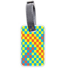 Optical Illusions Plaid Line Yellow Blue Red Flag Luggage Tags (one Side) 