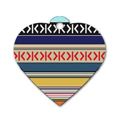 Original Code Rainbow Color Chevron Wave Line Dog Tag Heart (one Side) by Alisyart
