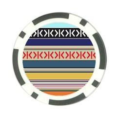 Original Code Rainbow Color Chevron Wave Line Poker Chip Card Guard