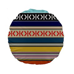 Original Code Rainbow Color Chevron Wave Line Standard 15  Premium Flano Round Cushions by Alisyart