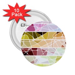 Geometric Mosaic Line Rainbow 2.25  Buttons (10 pack) 