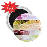 Geometric Mosaic Line Rainbow 2.25  Magnets (10 pack)  Front