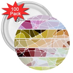 Geometric Mosaic Line Rainbow 3  Buttons (100 pack) 