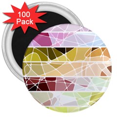 Geometric Mosaic Line Rainbow 3  Magnets (100 pack)