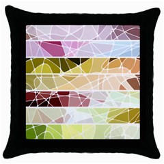 Geometric Mosaic Line Rainbow Throw Pillow Case (Black)