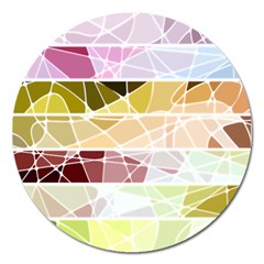 Geometric Mosaic Line Rainbow Magnet 5  (Round)