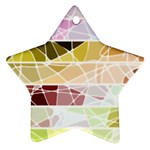 Geometric Mosaic Line Rainbow Star Ornament (Two Sides) Front