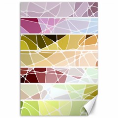 Geometric Mosaic Line Rainbow Canvas 12  x 18  