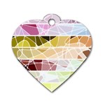 Geometric Mosaic Line Rainbow Dog Tag Heart (Two Sides) Back