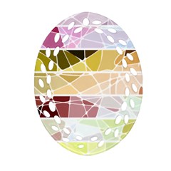 Geometric Mosaic Line Rainbow Ornament (oval Filigree)