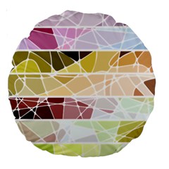 Geometric Mosaic Line Rainbow Large 18  Premium Round Cushions by Alisyart