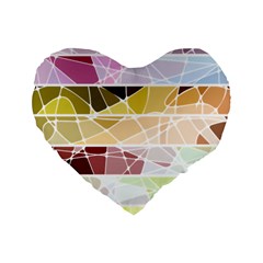Geometric Mosaic Line Rainbow Standard 16  Premium Heart Shape Cushions