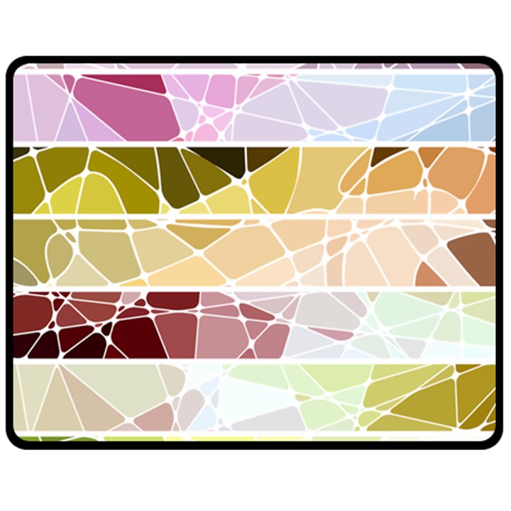 Geometric Mosaic Line Rainbow Double Sided Fleece Blanket (Medium) 