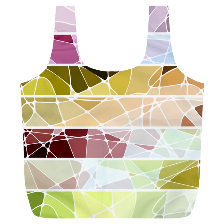 Geometric Mosaic Line Rainbow Full Print Recycle Bags (L) 