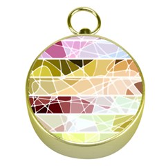 Geometric Mosaic Line Rainbow Gold Compasses