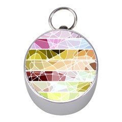 Geometric Mosaic Line Rainbow Mini Silver Compasses
