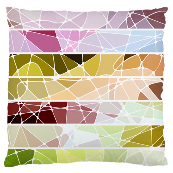 Geometric Mosaic Line Rainbow Large Flano Cushion Case (One Side)