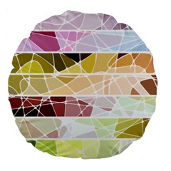 Geometric Mosaic Line Rainbow Large 18  Premium Flano Round Cushions