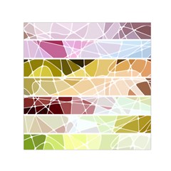 Geometric Mosaic Line Rainbow Small Satin Scarf (Square)