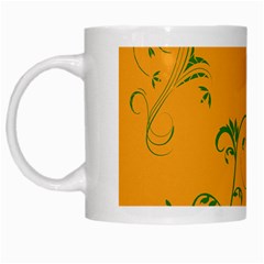 Nature Leaf Green Orange White Mugs