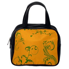 Nature Leaf Green Orange Classic Handbags (one Side)