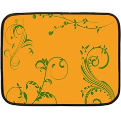 Nature Leaf Green Orange Double Sided Fleece Blanket (mini) 