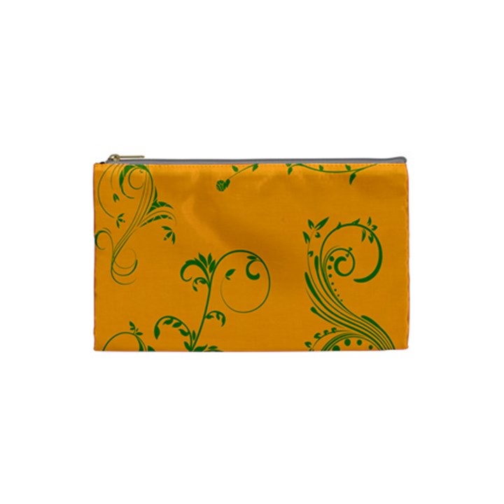 Nature Leaf Green Orange Cosmetic Bag (Small) 