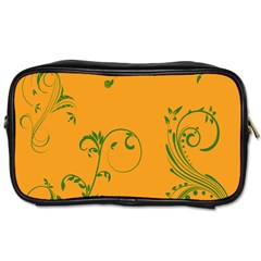 Nature Leaf Green Orange Toiletries Bags