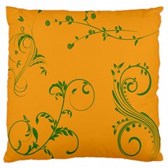 Nature Leaf Green Orange Large Cushion Case (one Side) by Alisyart