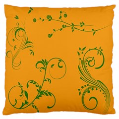 Nature Leaf Green Orange Standard Flano Cushion Case (one Side) by Alisyart