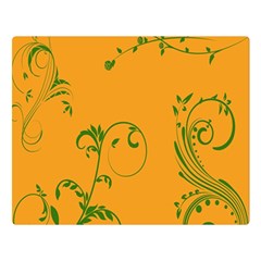 Nature Leaf Green Orange Double Sided Flano Blanket (Large) 