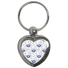 Heart Love Valentine Flower Floral Purple Key Chains (heart) 