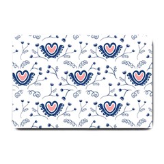 Heart Love Valentine Flower Floral Purple Small Doormat 