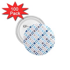 Plaid Line Chevron Wave Blue Grey Circle 1 75  Buttons (100 Pack) 