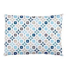 Plaid Line Chevron Wave Blue Grey Circle Pillow Case