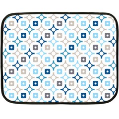 Plaid Line Chevron Wave Blue Grey Circle Fleece Blanket (mini)