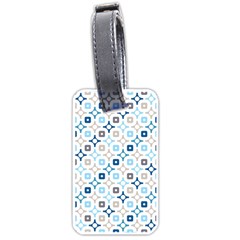 Plaid Line Chevron Wave Blue Grey Circle Luggage Tags (one Side) 