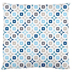 Plaid Line Chevron Wave Blue Grey Circle Large Cushion Case (one Side)